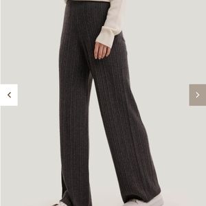 Wool-Cashmere Wide-Leg Trousers